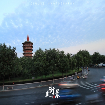 夜幕下的安阳街景